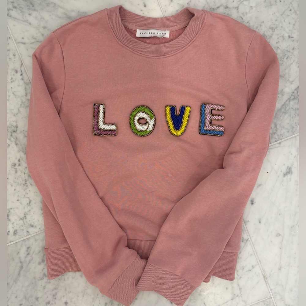 Endless Rose Beaded LOVE Sweatshirt